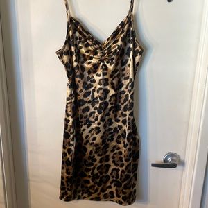 Cheetah print mini dress